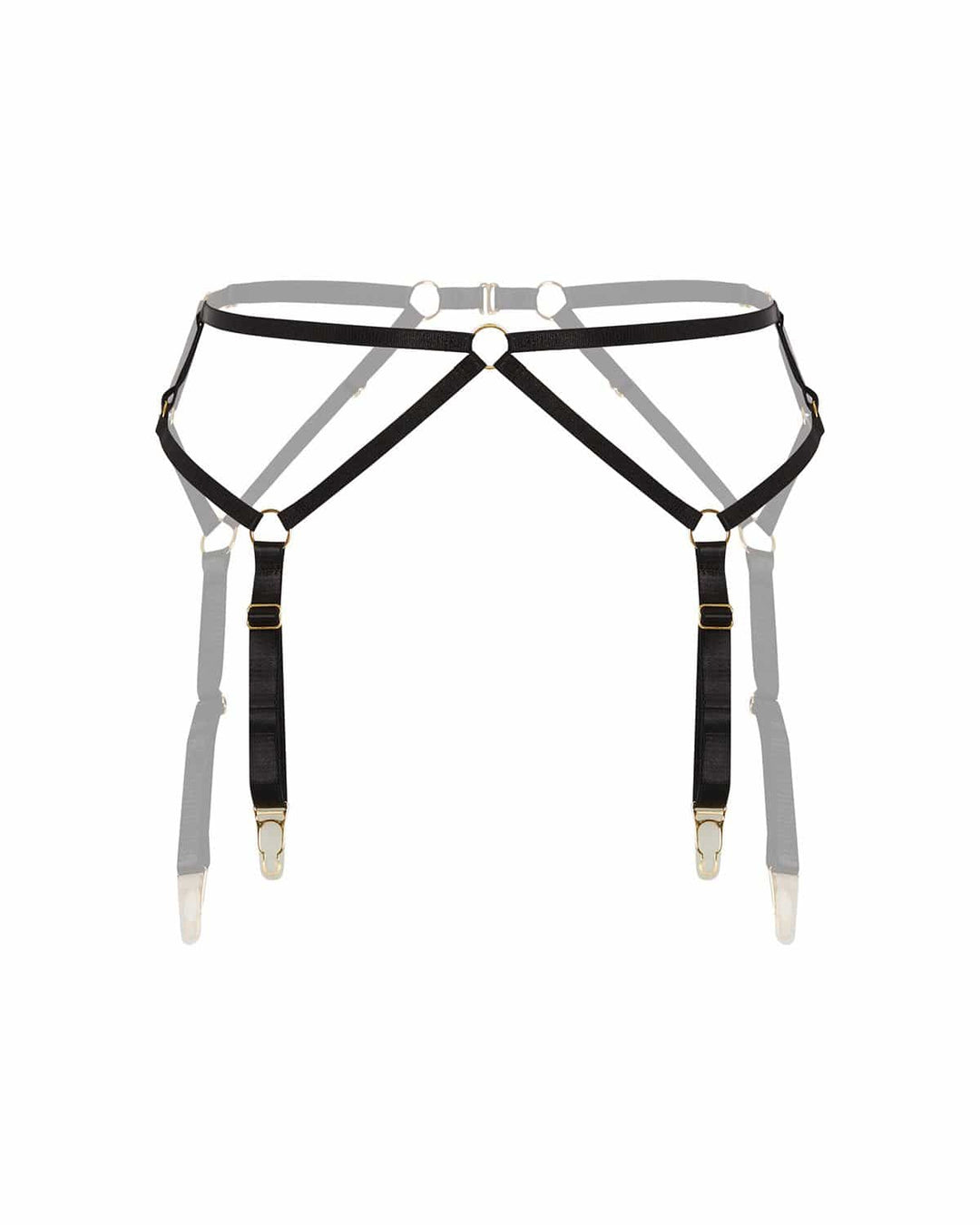Vivi Leigh London Suspenders Black Strap Suspenders sexy harness luxury lingerie Black Strap Suspender uk sustainable brand
