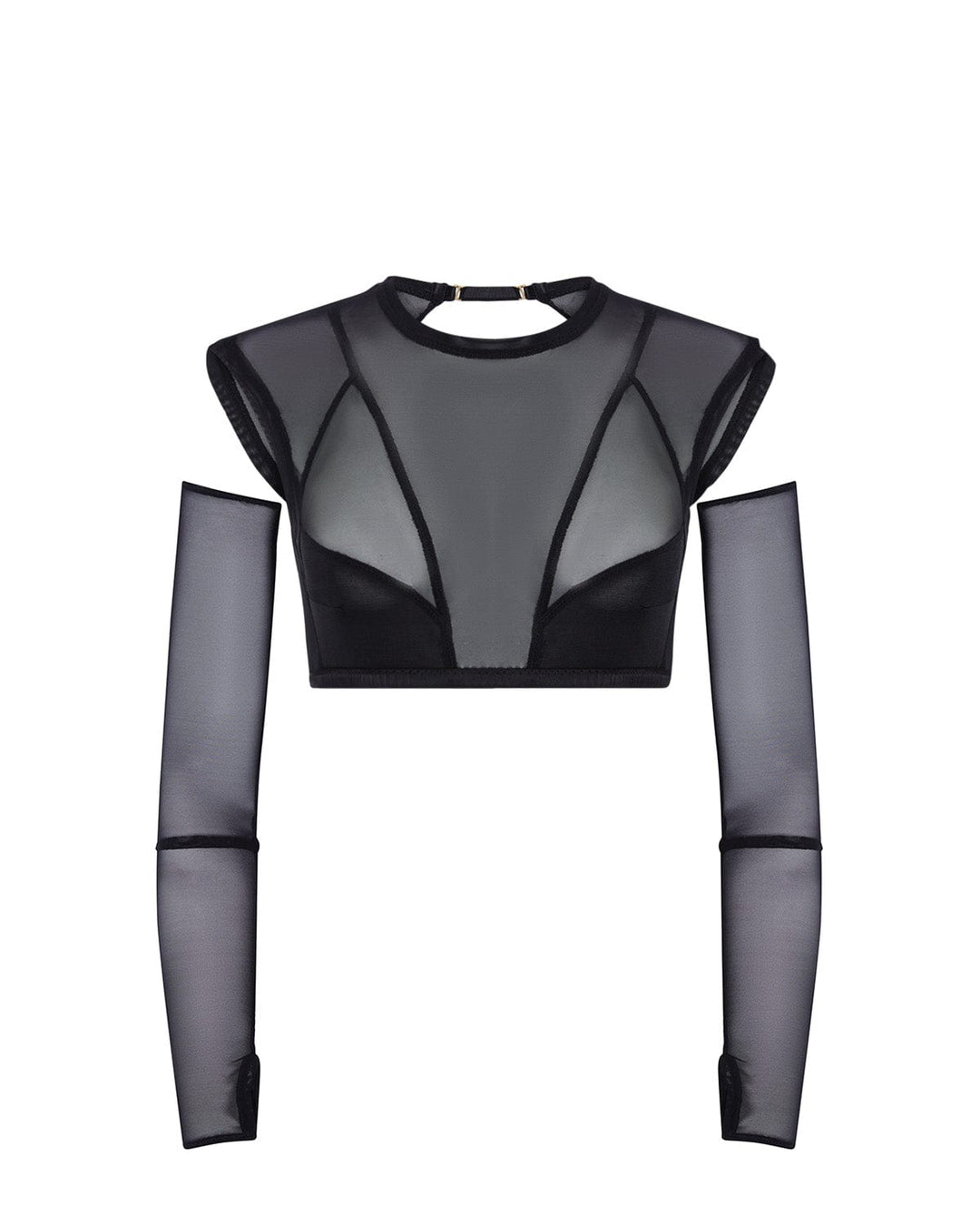 Vivi Leigh London lingerie Bralette Crop Top with Gloves sexy harness luxury lingerie Black Bralette Crop Top with Gloves uk sustainable brand