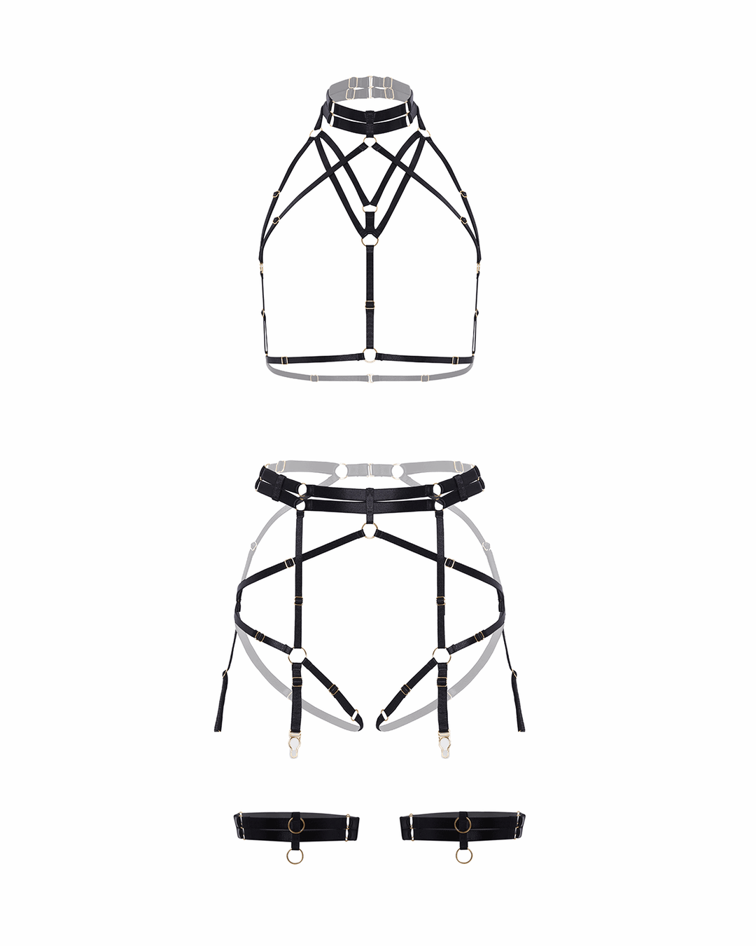 Vivi Leigh London lingerie Lingerie Harness Set sexy harness luxury lingerie Bondage Inspired Luxury Lingerie Harness Set uk sustainable brand