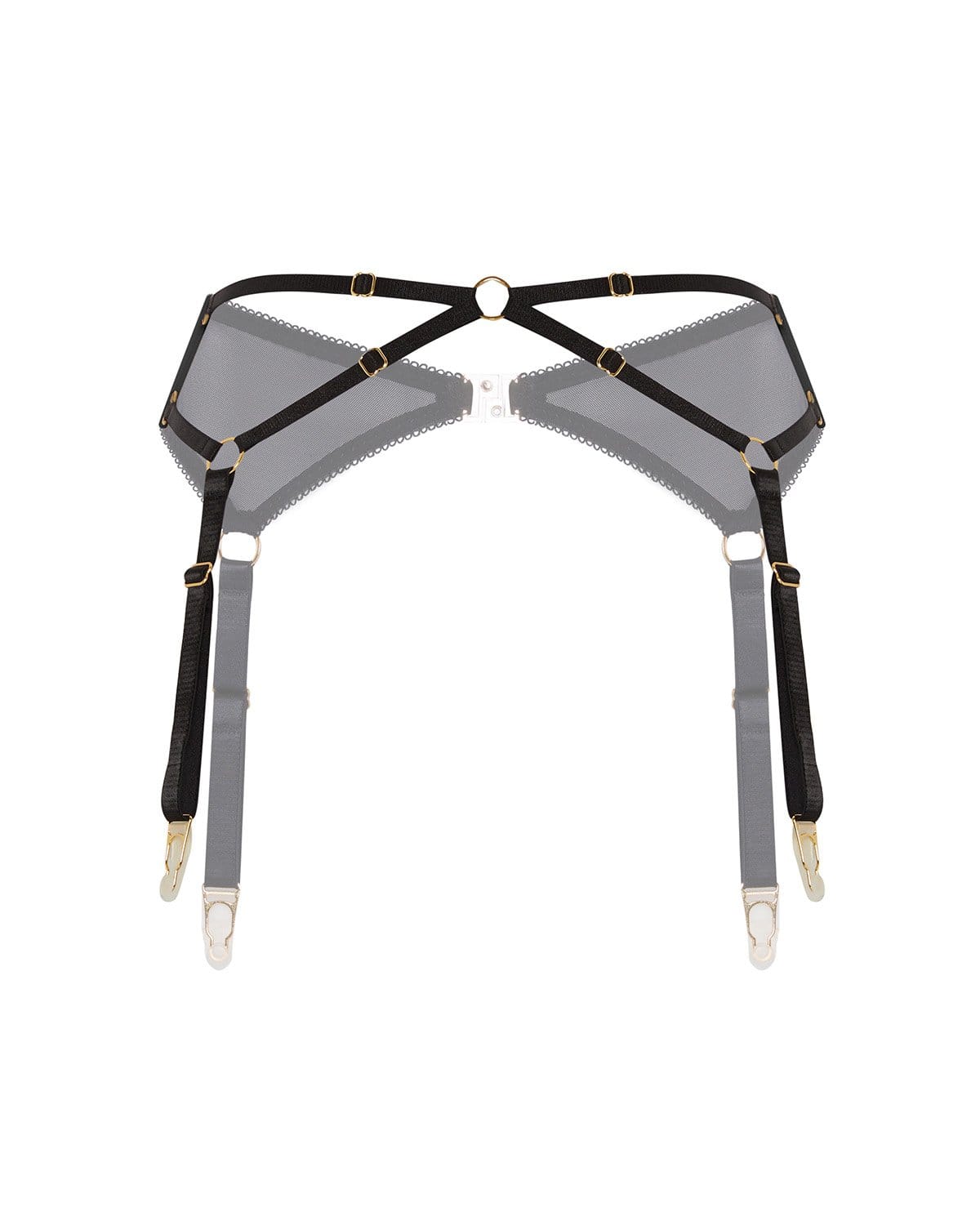 Vivi Leigh London lingerie Black Mesh Suspenders sexy harness luxury lingerie Mesh Black Suspenders uk sustainable brand