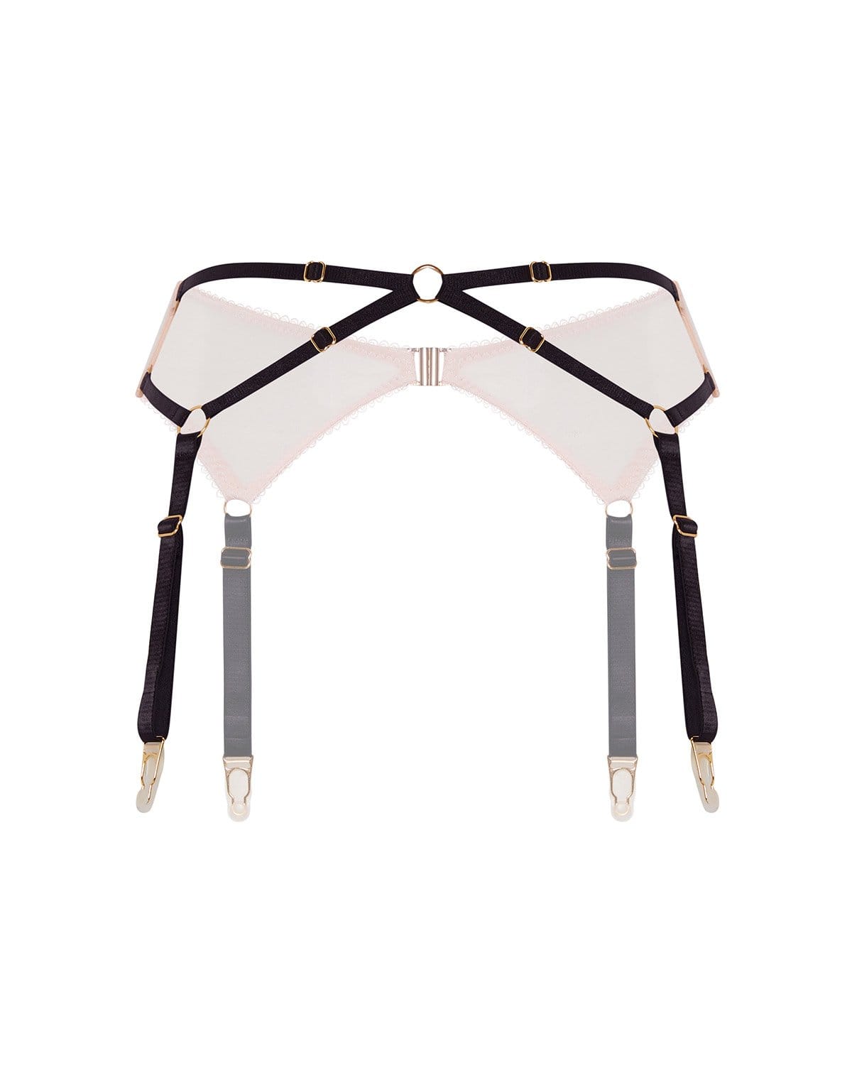 Vivi Leigh London lingerie Blush Pink Mesh Suspenders sexy harness luxury lingerie Blush Pink Mesh Suspender uk sustainable brand