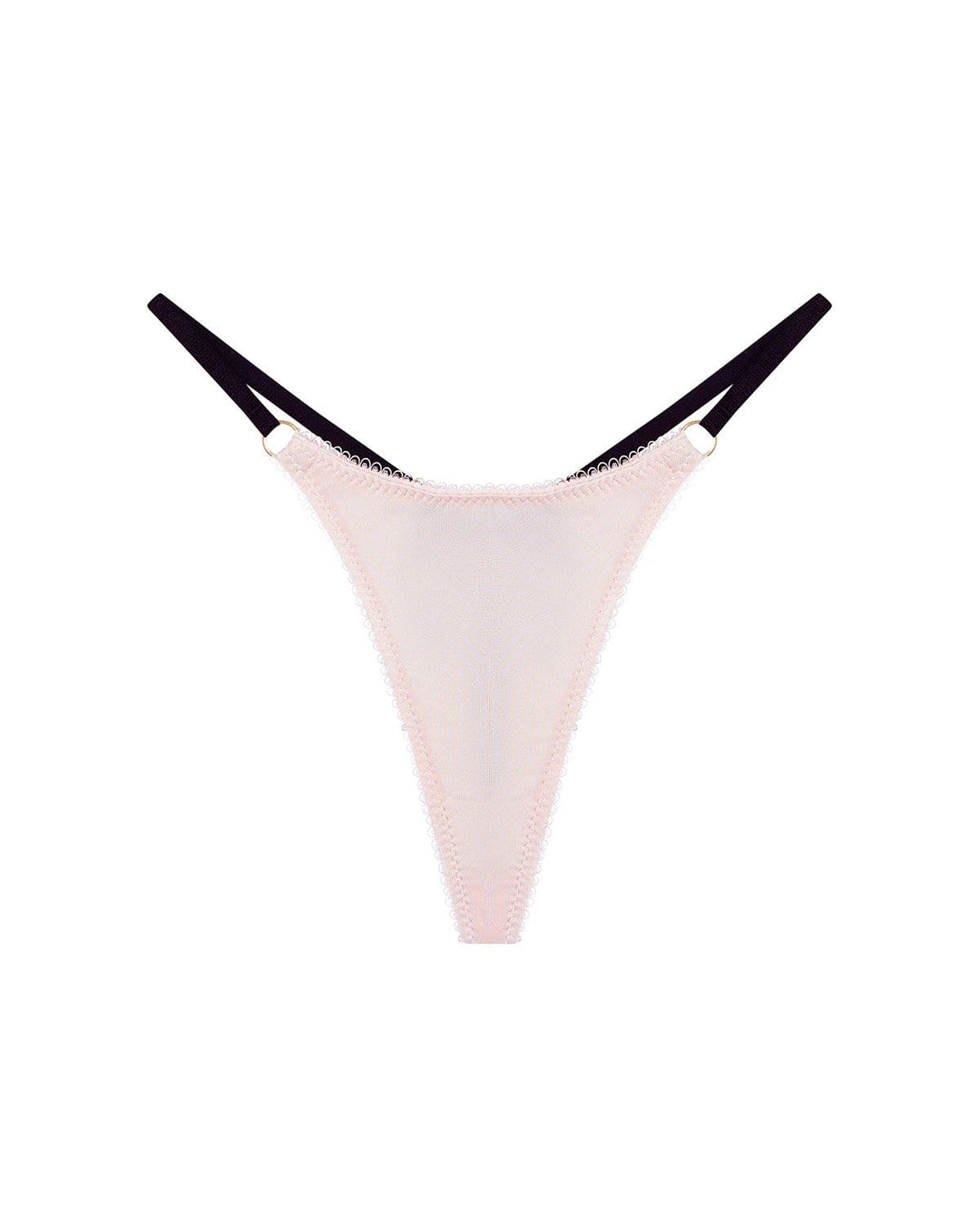 Vivi Leigh London lingerie Blush Pink Silk Jersey Thong sexy harness luxury lingerie Luxury Pink Silk Jersey Thong uk sustainable brand
