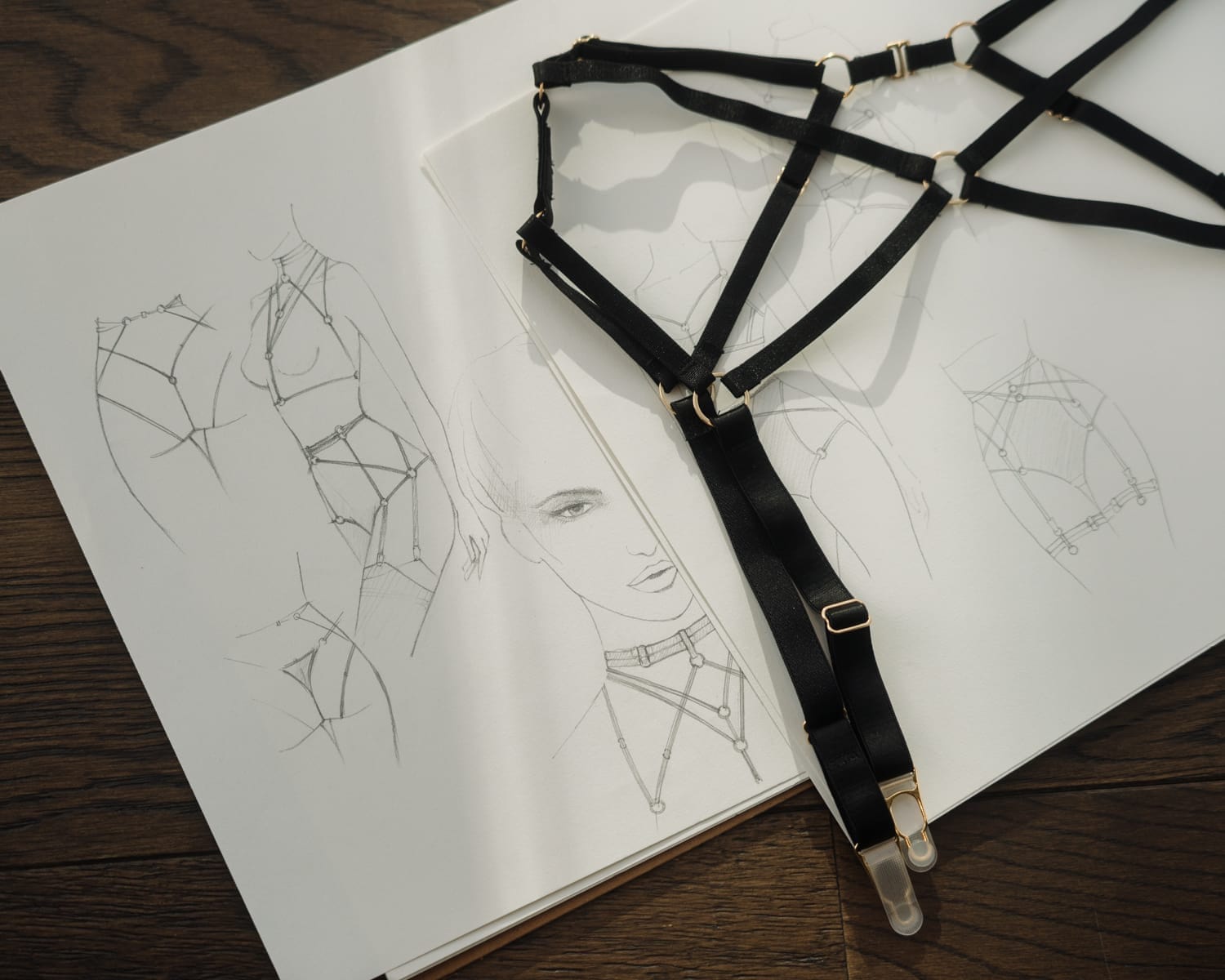 vivi leigh london harness lingerie fashion design and suspenders