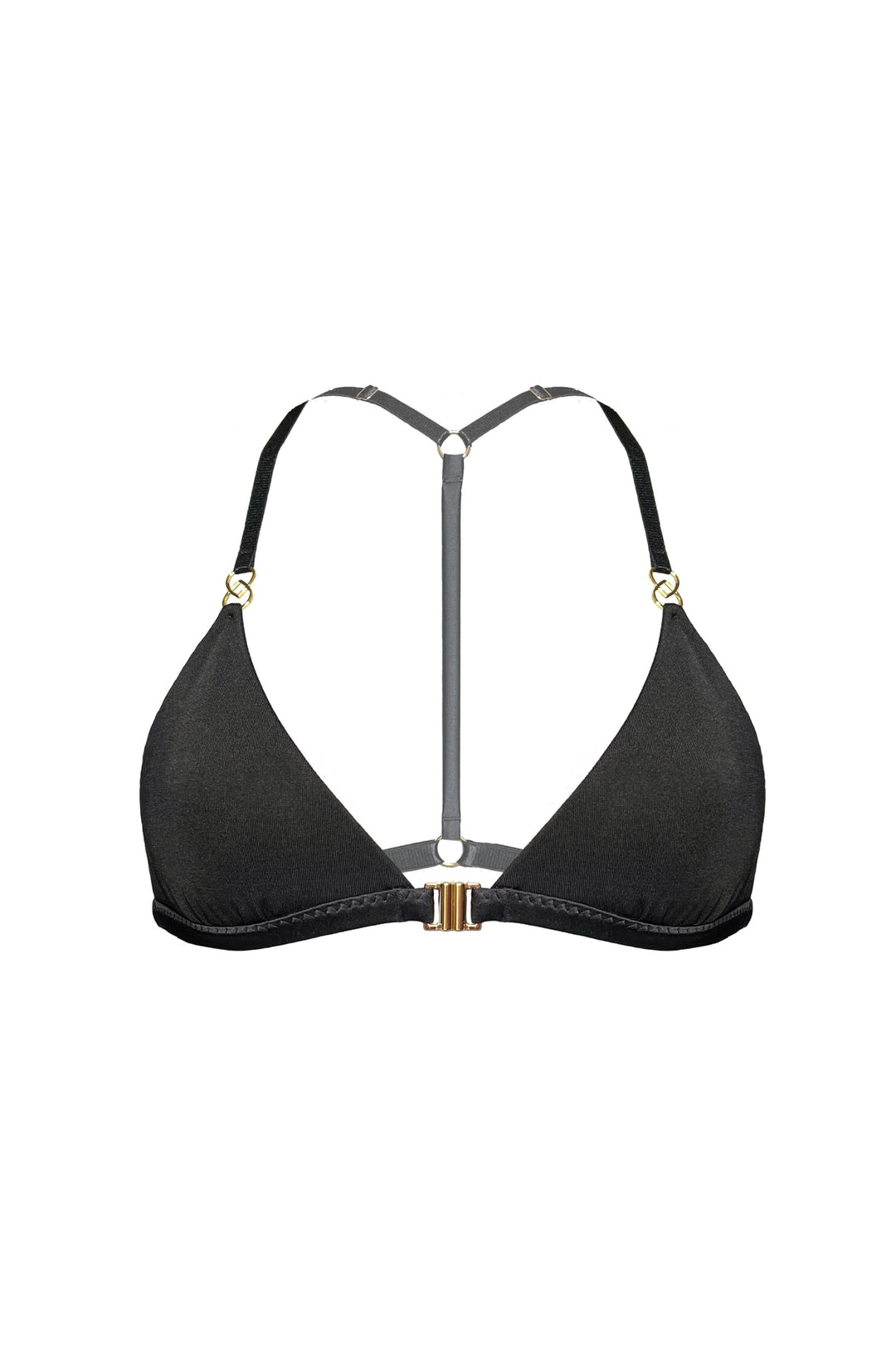 Vivi Leigh London bra Pure Silk Jersey Triangle Bralette | Black sexy harness luxury lingerie Pure Silk Jersey Triangle Bralette- Black uk sustainable brand