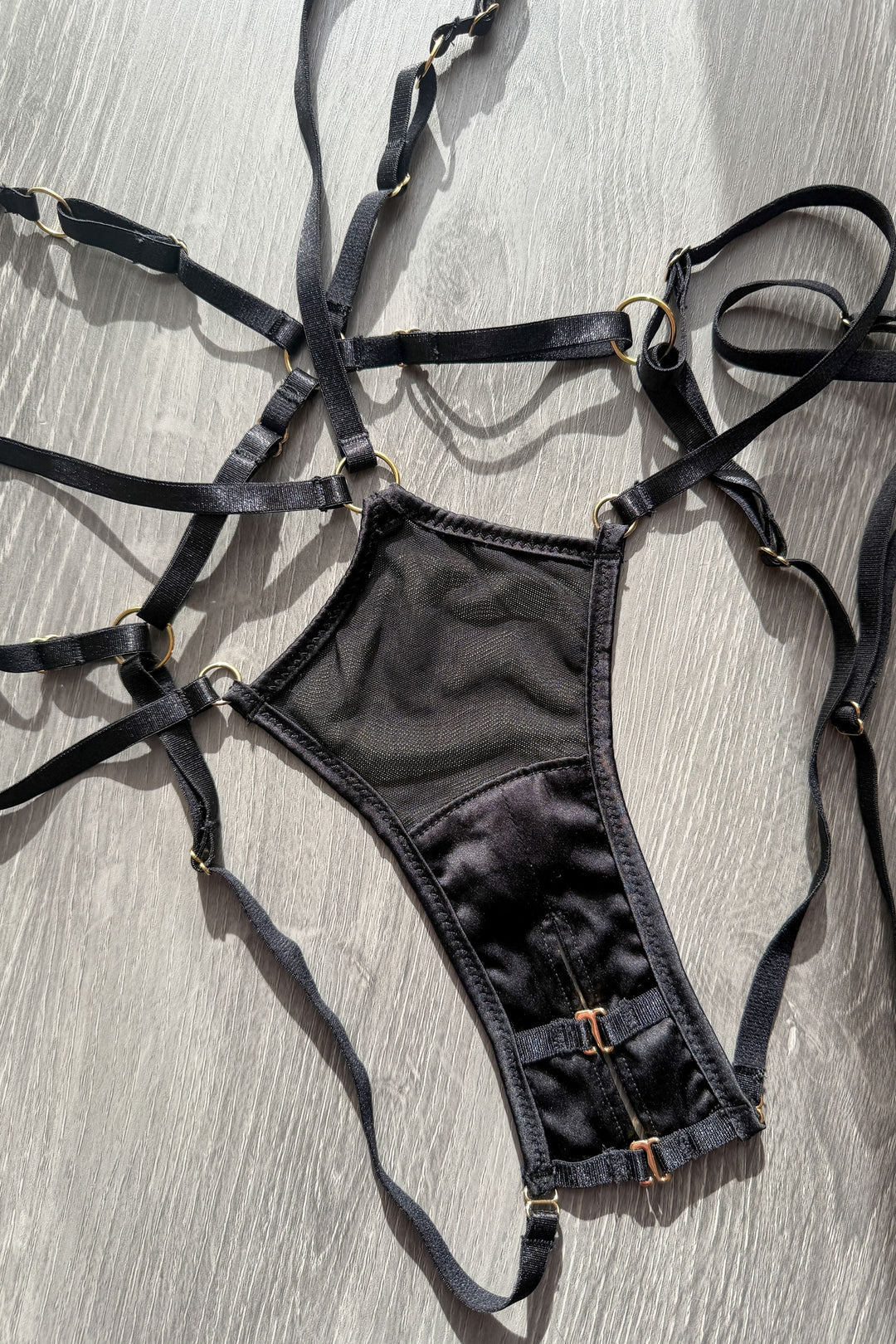 Vivi Leigh London briefs Ouvert Backless Briefs | Black sexy harness luxury lingerie Ouvert Backless Briefs | Black uk sustainable brand