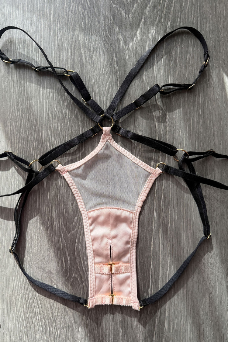 Vivi Leigh London briefs Ouvert Backless Briefs | Blush Pink sexy harness luxury lingerie Ouvert Backless Briefs | Blush Pink uk sustainable brand