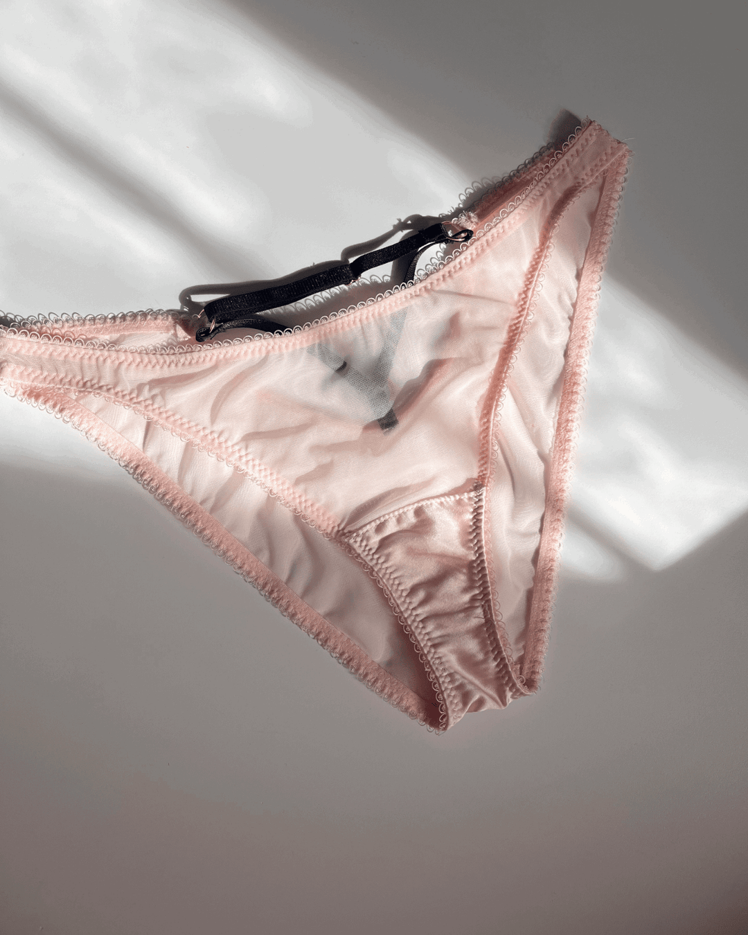 Vivi Leigh London lingerie Blush Pink Mesh Cut-out Briefs sexy harness luxury lingerie Blush Pink Mesh Cut-out Briefs. uk sustainable brand