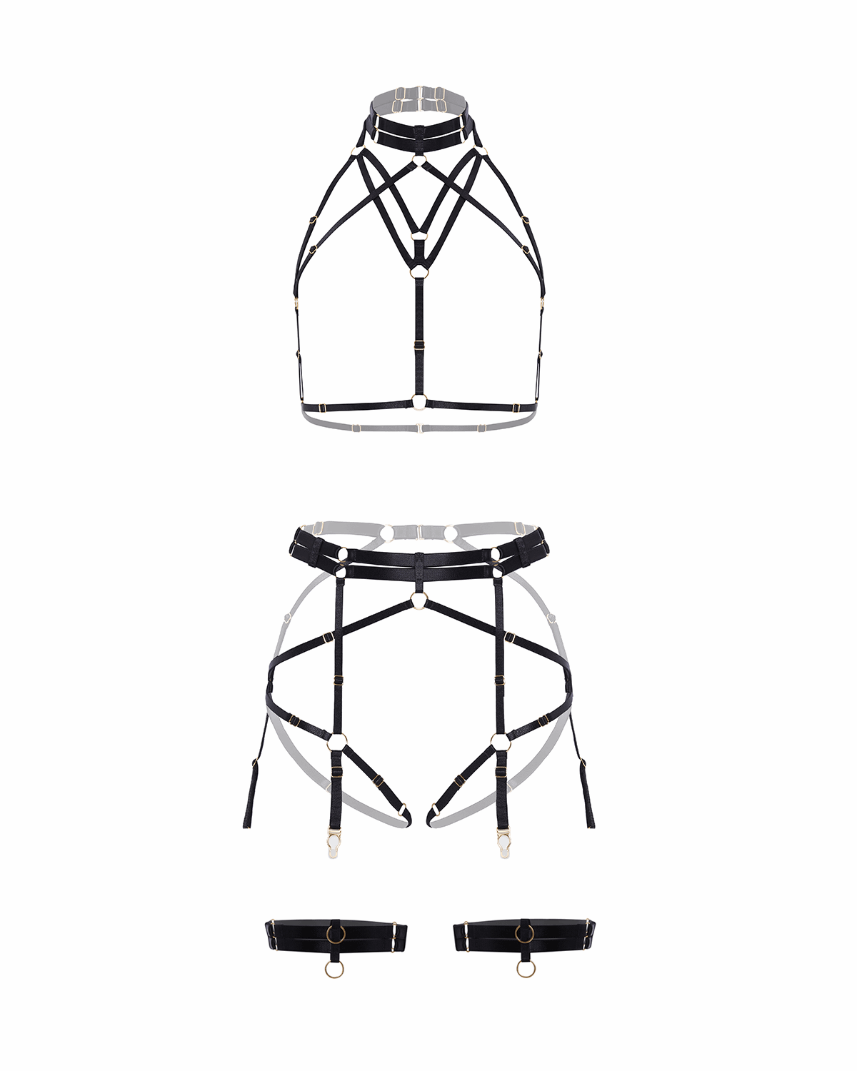 Vivi Leigh London lingerie Lingerie Harness Set sexy harness luxury lingerie Bondage Inspired Luxury Lingerie Harness Set uk sustainable brand