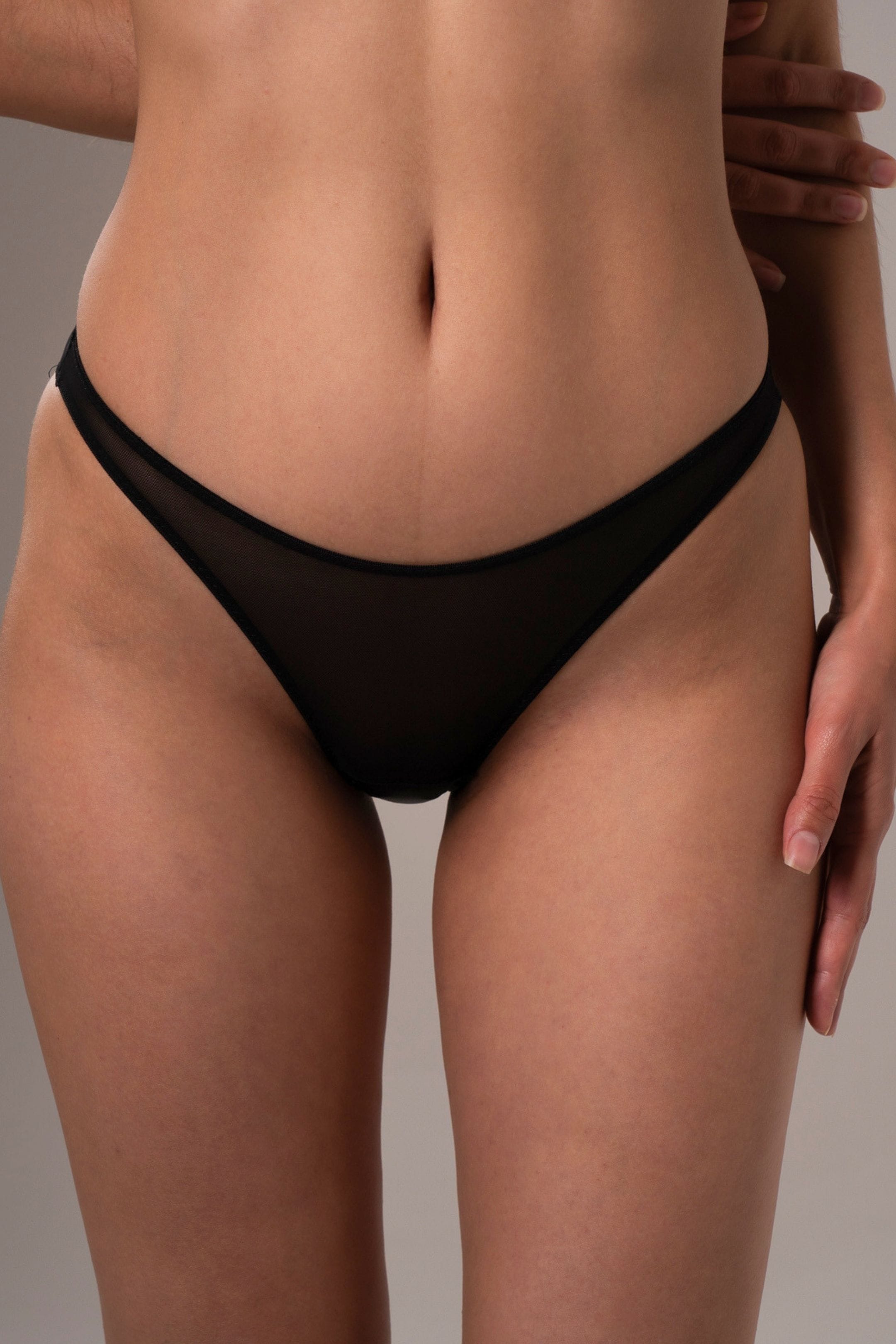 Vivi Leigh London lingerie Mesh Cut-out Briefs | Black sexy harness luxury lingerie Mesh Cut-out Briefs | Black uk sustainable brand