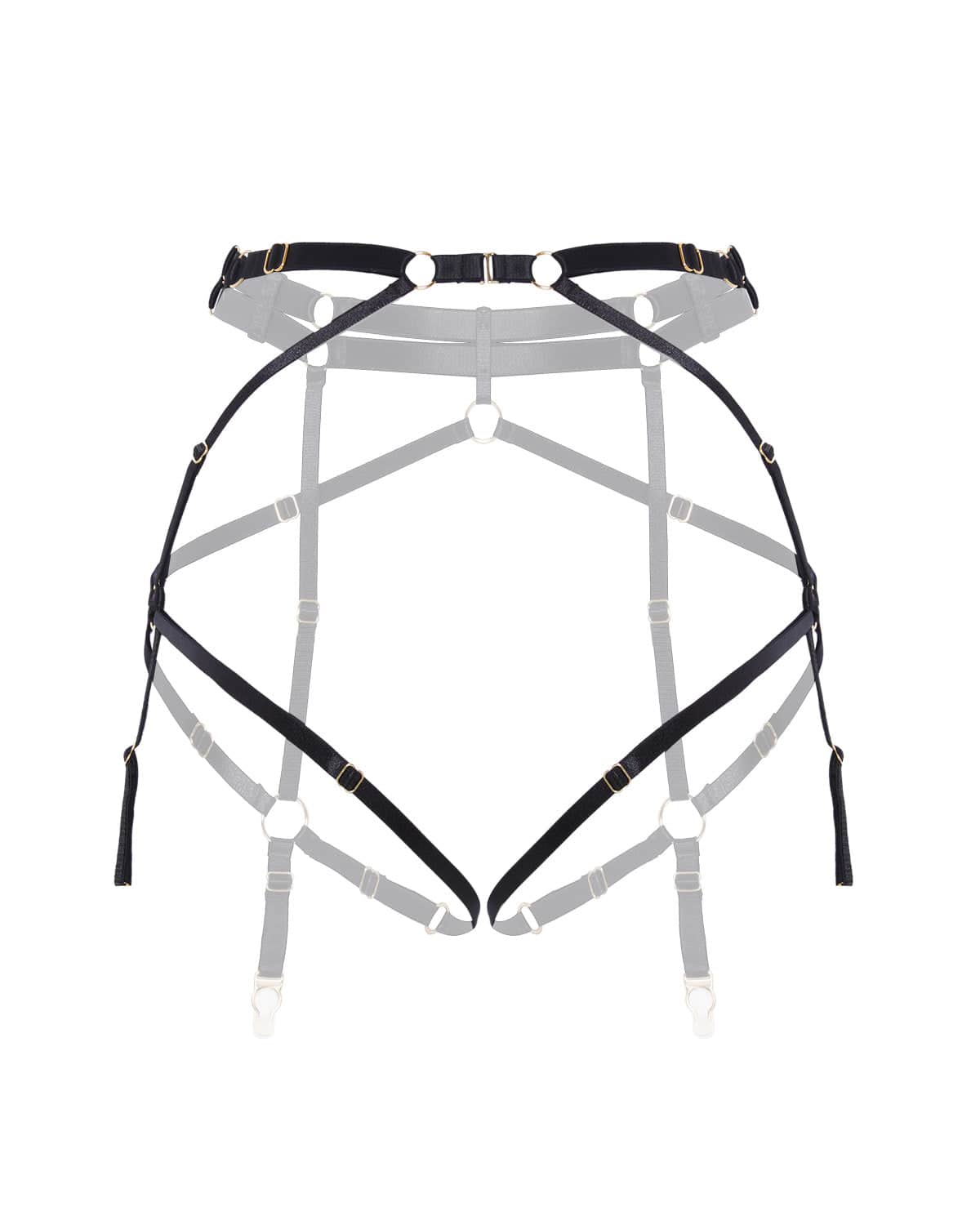 Vivi Leigh London lingerie Ouvert Harness Briefs/Suspenders sexy harness luxury lingerie Black Ouvert Harness Sexy Briefs with Suspenders uk sustainable brand
