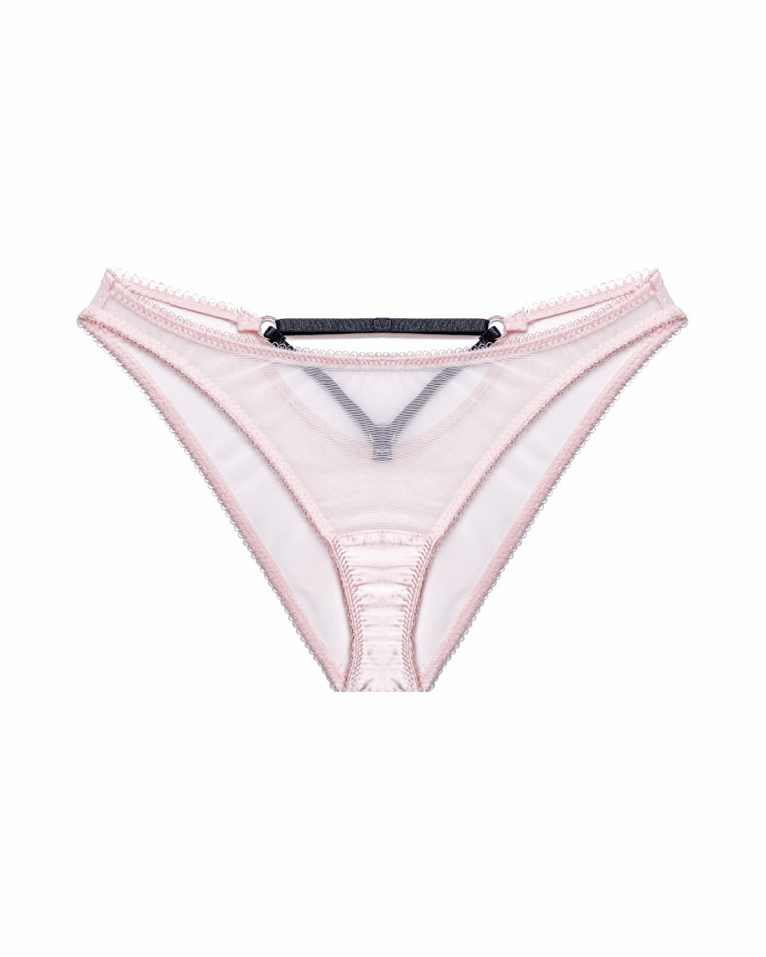 Vivi Leigh London lingerie XS Blush Pink Mesh Cut-out Briefs sexy harness luxury lingerie uk sustainable brand