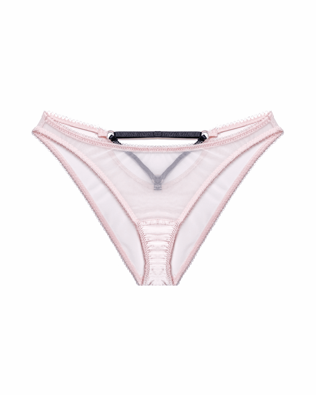 Vivi Leigh London lingerie XS Blush Pink Mesh Cut-out Briefs sexy harness luxury lingerie uk sustainable brand